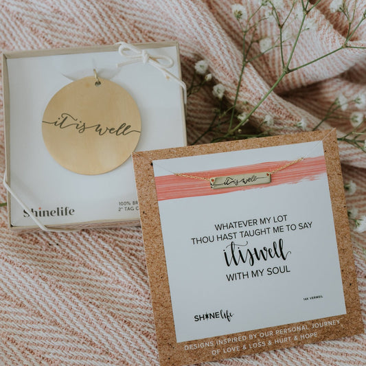 it is well necklace keychain bundle