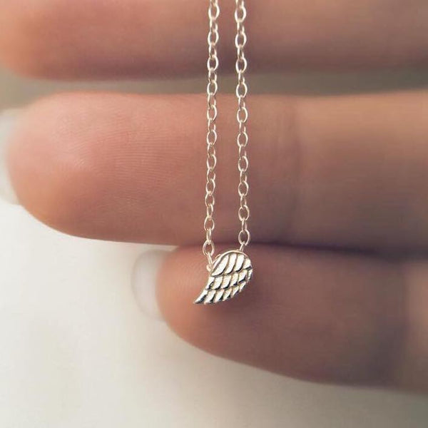 Small angel wing necklace discount