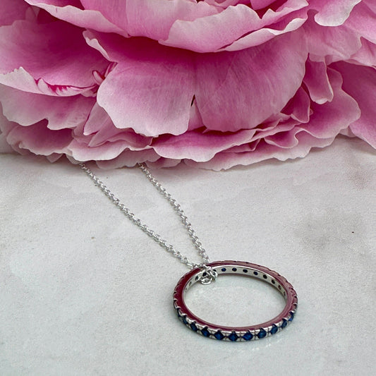 birthstone halo memorial necklace