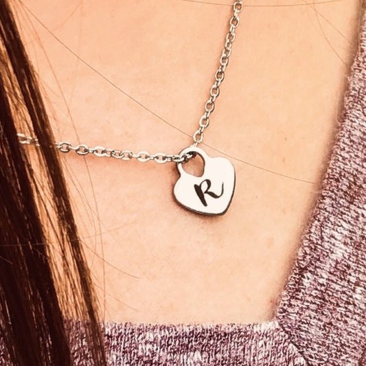 initial heart necklace