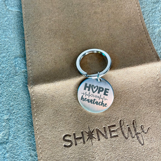 hope over heartache keychain