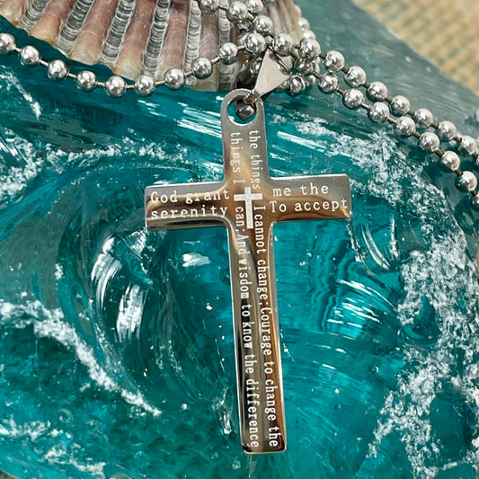 serenity prayer cross necklace