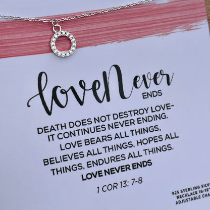 love never ends necklace