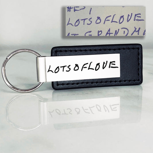 leather and steel keychain