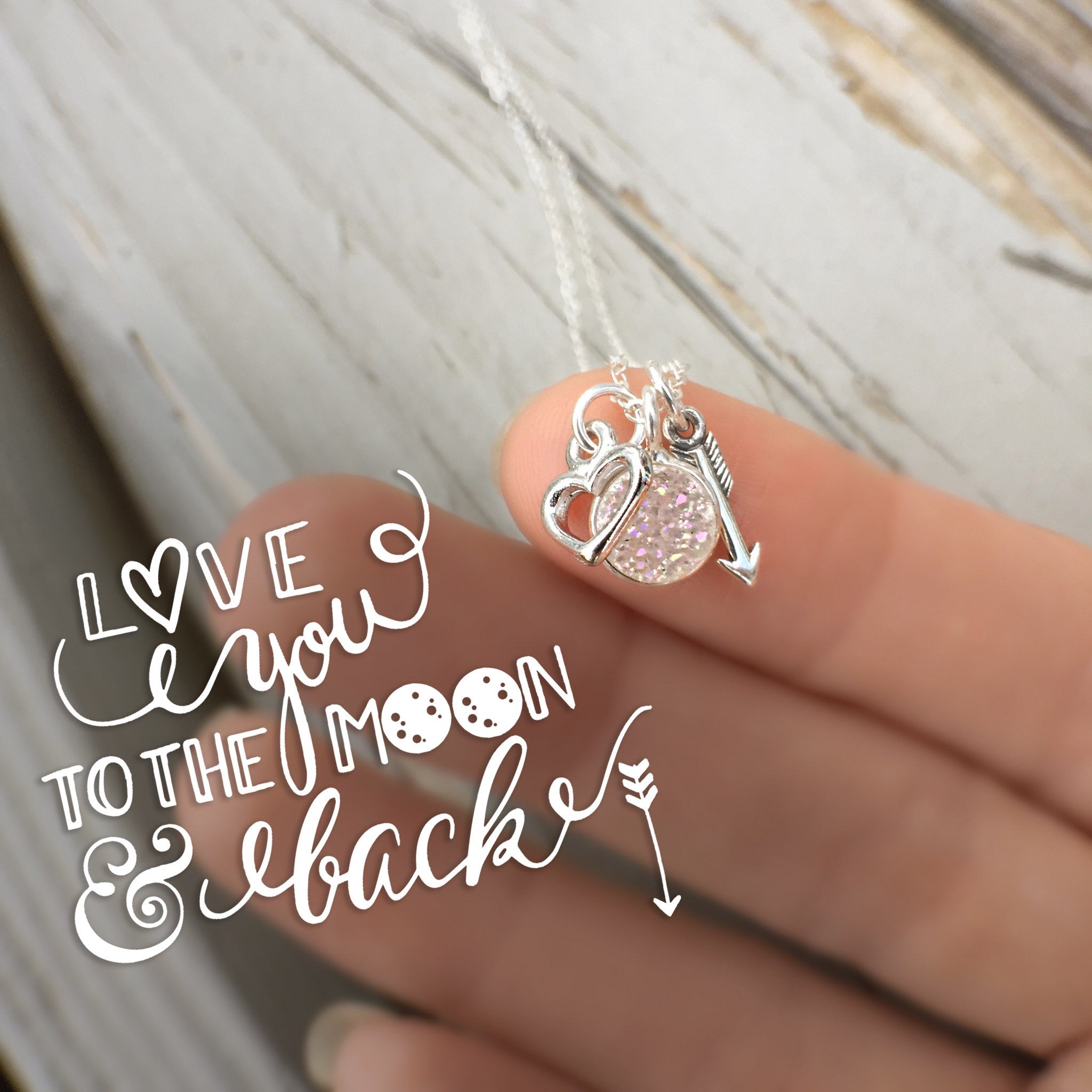 I love you to the moon 2025 and back necklace silver