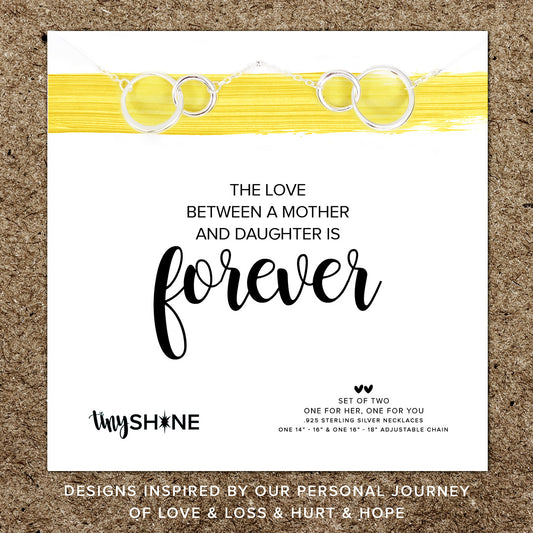 mother and daughter love necklace set